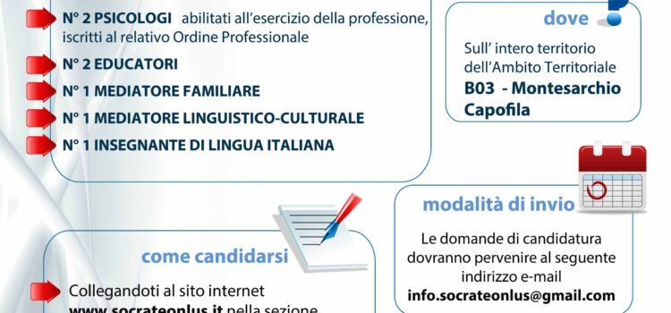 Ricerca Personale: Servizio Di Tutoraggio e Mediazione – Ambito Territoriale B03 Montesarchio capofila