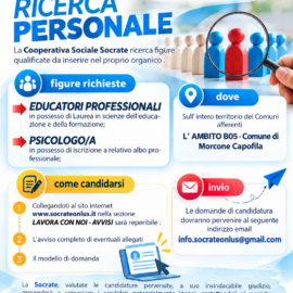 AVVISO RICERCA PERSONALE : EDUCATORI PROFESSIONALI E PSICOLOGI/E AVVISO RICERCA PERSONALE : EDUCATORI PROFESSIONALI E PSICOLOGI/E