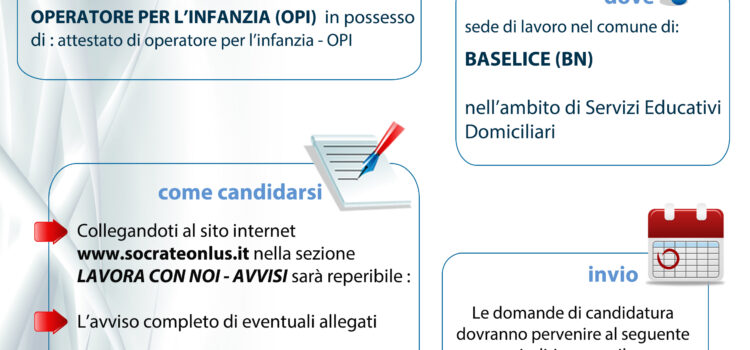 AVVISO RICERCA PERSONALE : Operatore per l’infanzia OPI