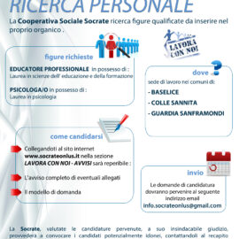 AVVISO RICERCA PERSONALE : Educatore Professionale – Psicologa/o