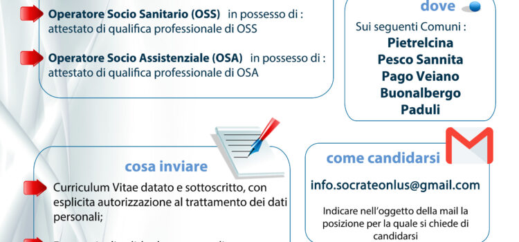Avviso Ricerca Personale : OSS e OSA – COMUNI AZIENDA SPECIALE CONSORTILE B02 Avviso Ricerca Personale : OSS e OSA – COMUNI AZIENDA SPECIALE CONSORTILE B02